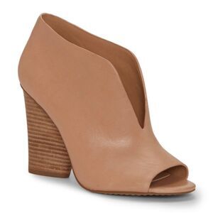 Vince Camuto Peep Toe Chunky Heel / Wedge Bootie Deep V Opening at Top Size 9.5